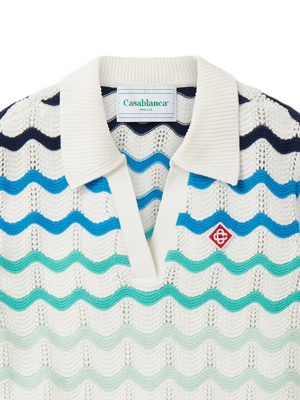 CASABLANCA KIDS Gestreept poloshirt Wit