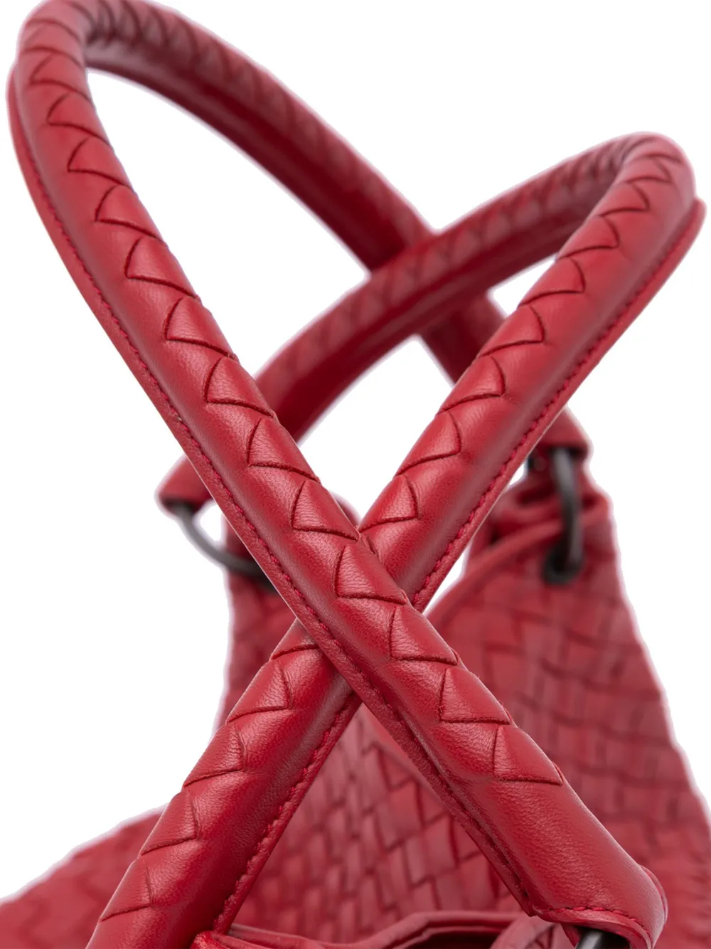 Pre-owned Bottega Veneta 2012-2024 Nappa Intrecciato Parachute Tote Bag In 红色
