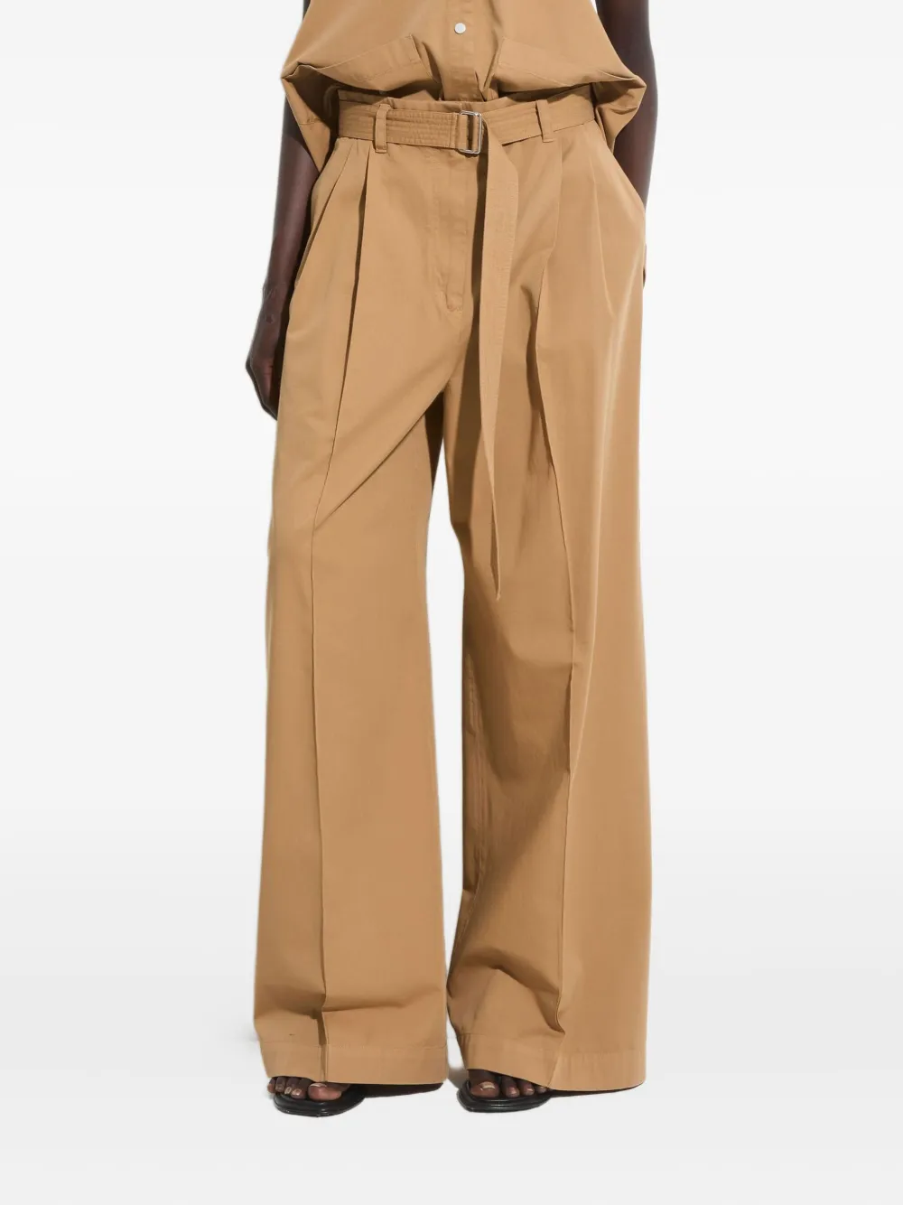 Christian Wijnants Paradisa Pleated Belted Trousers In Neutral