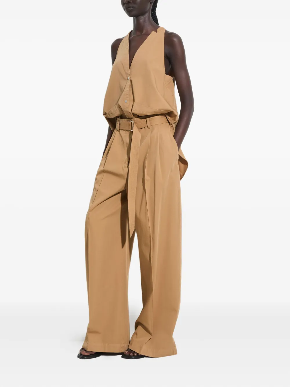 Christian Wijnants Paradisa Pleated Belted Trousers In Neutral