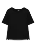 Laminar drawstring-hem T-shirt - Black