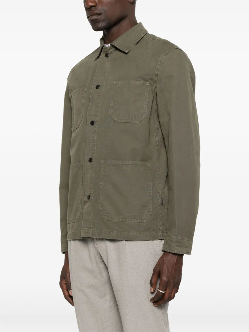 Woolrich Canvas shirtjack met geverfd effect Groen