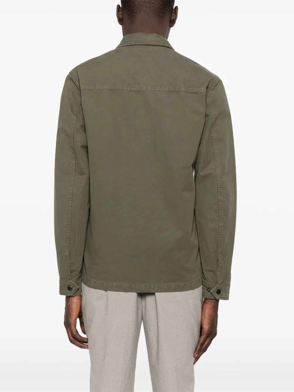 Woolrich Canvas shirtjack met geverfd effect Groen
