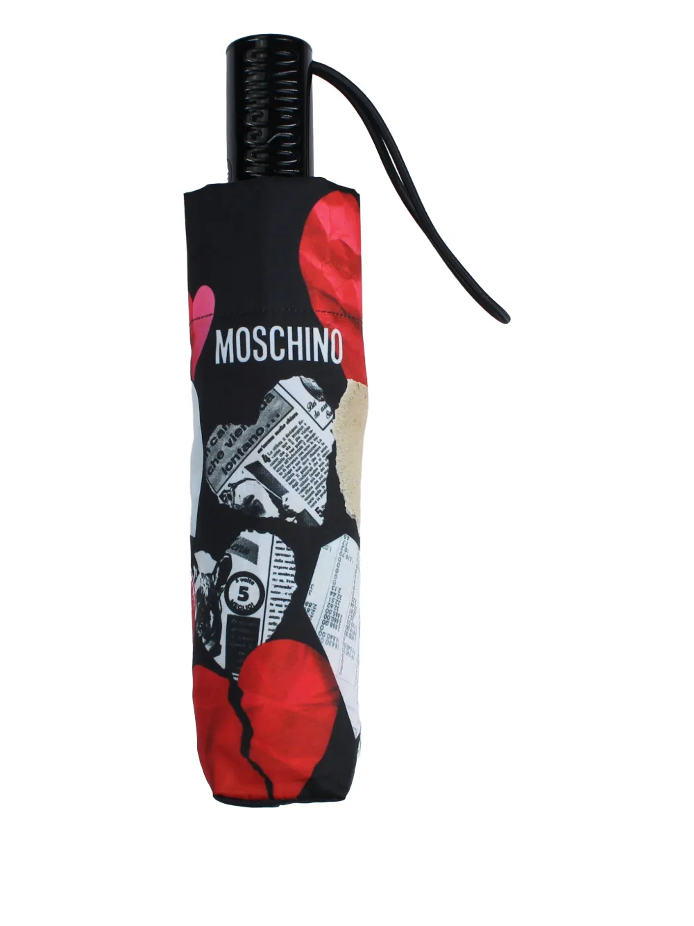 Moschino Paraplu met hartprint Zwart