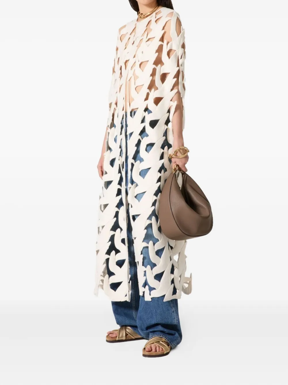 Valentino Garavani leather shoulder bag - Bruin