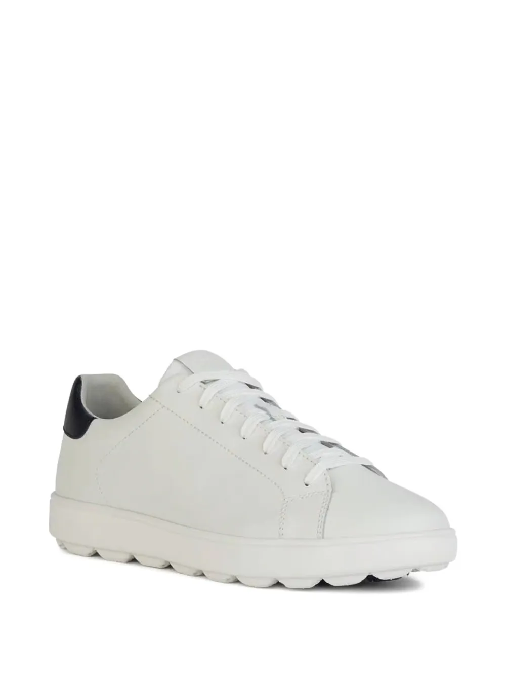 Geox Spherica leather lace-up trainers White