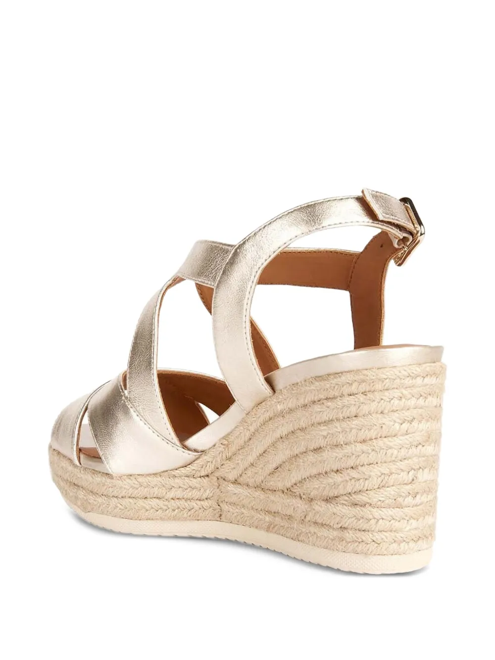 Geox leather wedge espadrilles Gold