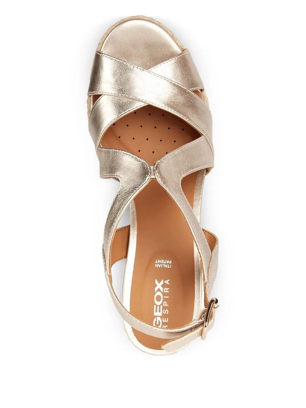 Geox leather wedge espadrilles Gold