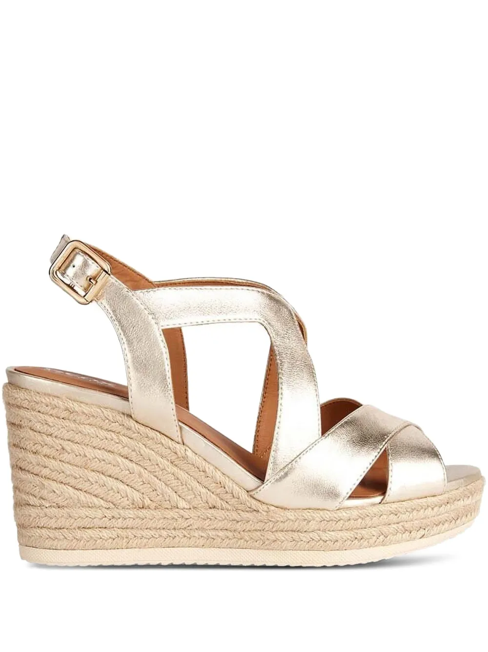 Geox leather wedge espadrilles Gold