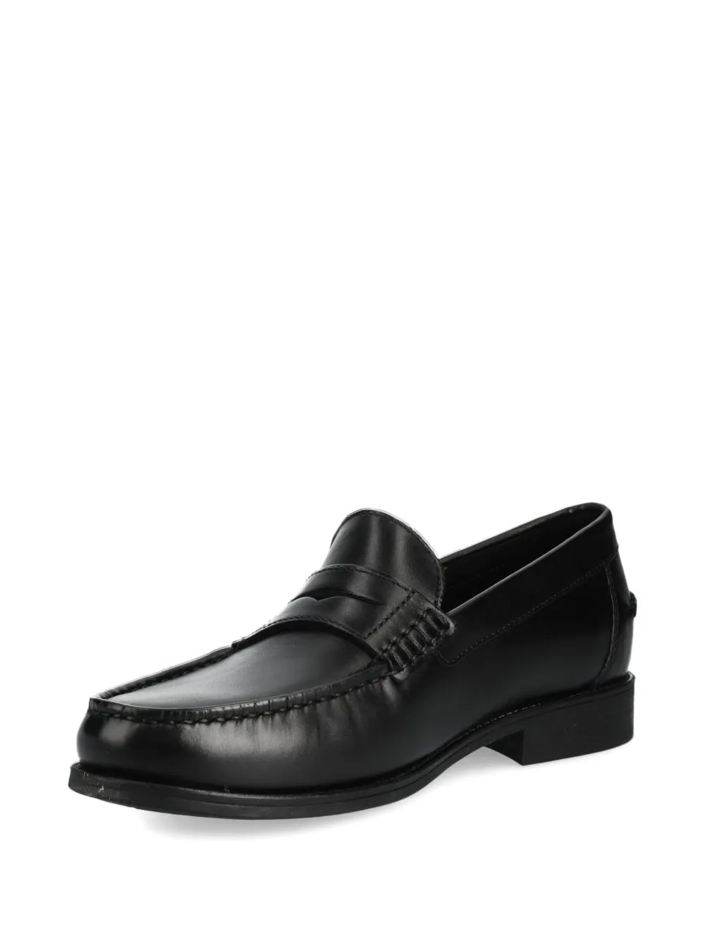 Geox Damon leather penny loafers Black