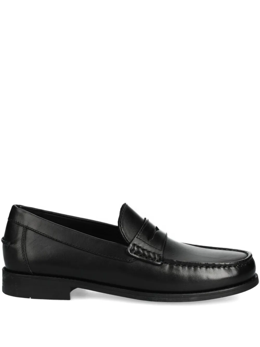 Geox Damon leather penny loafers Black