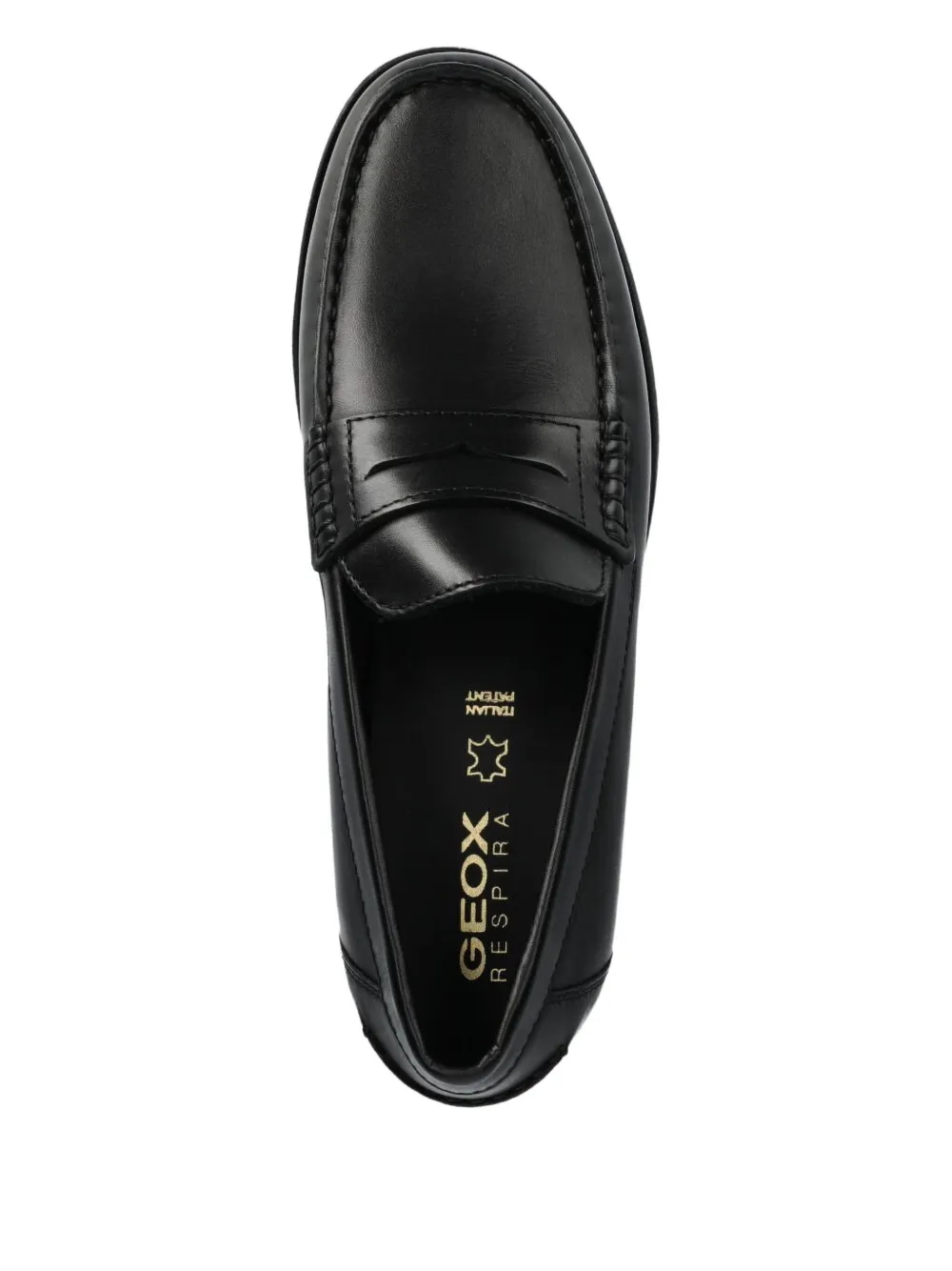 Geox Damon leather penny loafers Black
