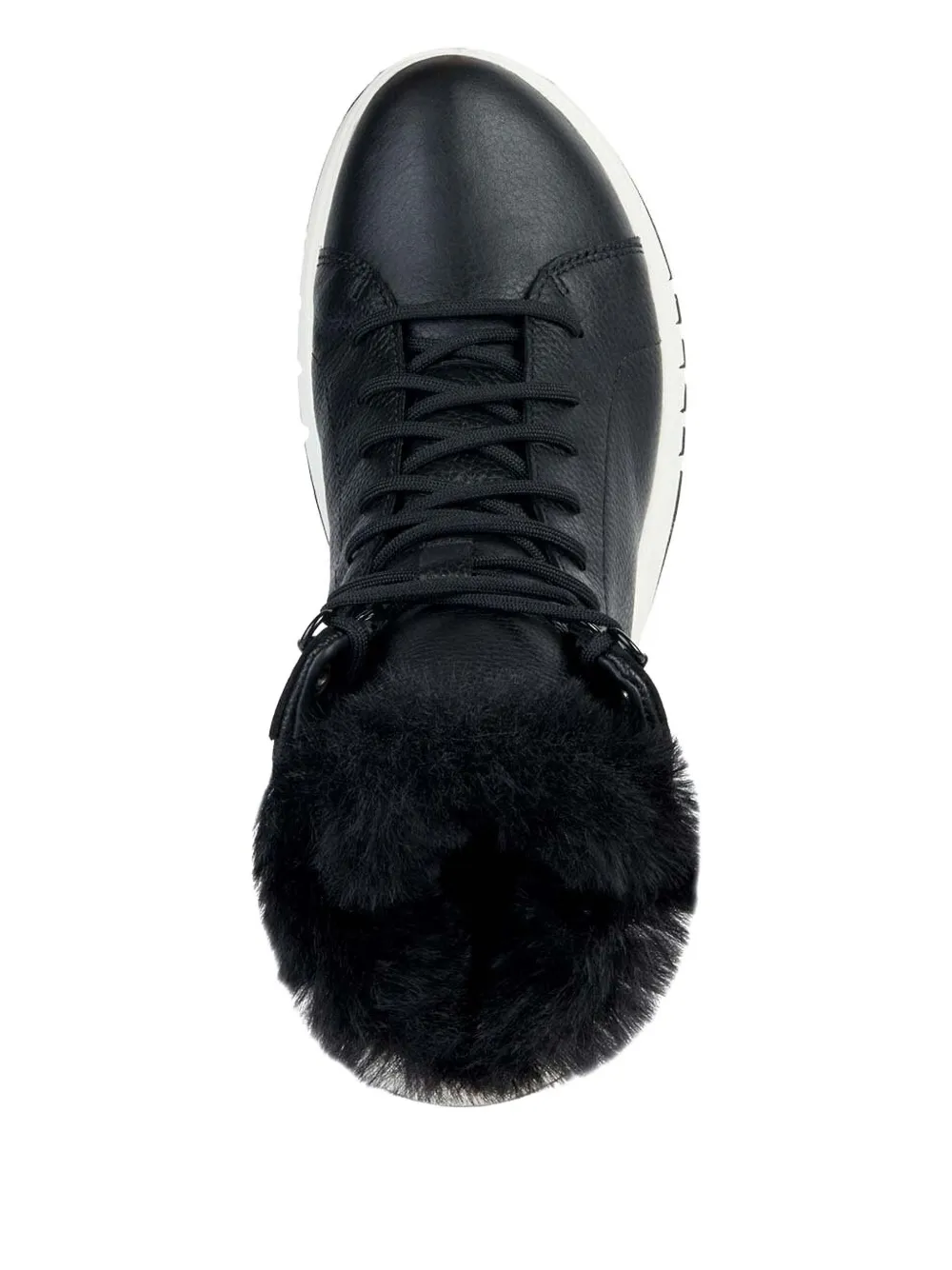 Geox Aerantis 4x4 Abx Lace-up Fur-trimmed Boots In Black