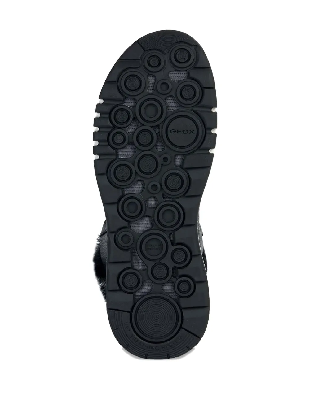 Geox Aerantis 4x4 Abx Lace-up Fur-trimmed Boots In Black