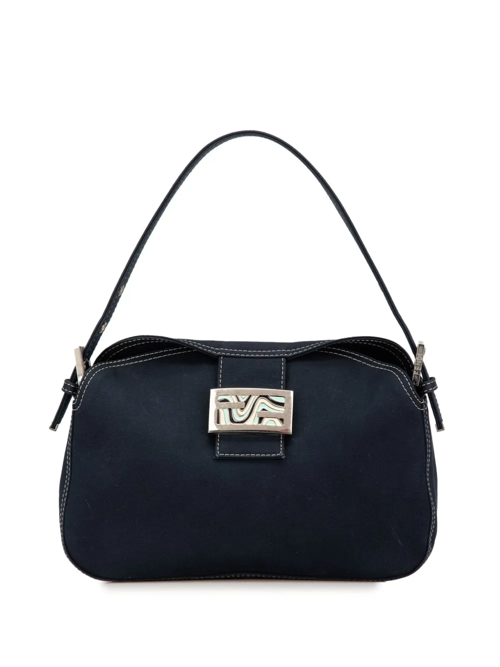 Fendi Pre-Owned 2000-2010 Canvas FF Marble Double Flap shoulder bag | Blue | Image 1