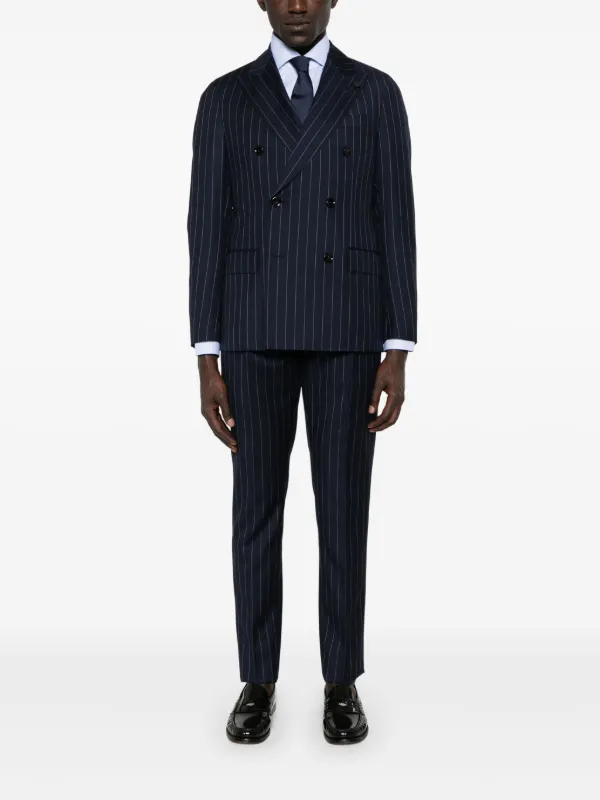 Lardini ストライプ スーツ | ブルー | FARFETCH JP