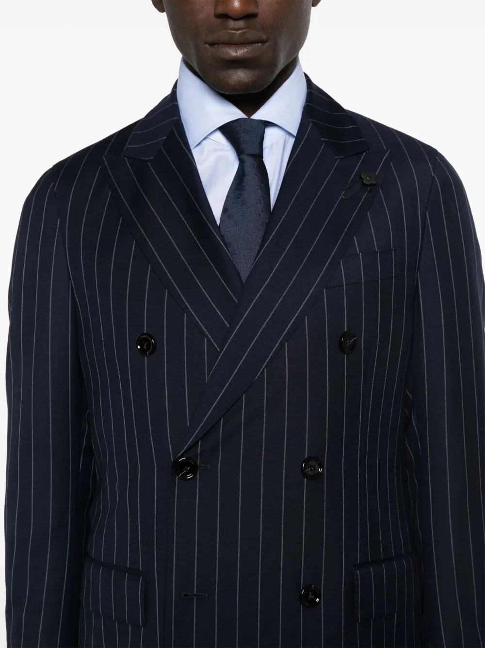 Lardini Pak met krijtstreep Blauw