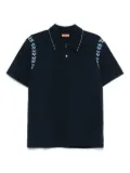 Missoni zigzag-trim polo shirt - Blue