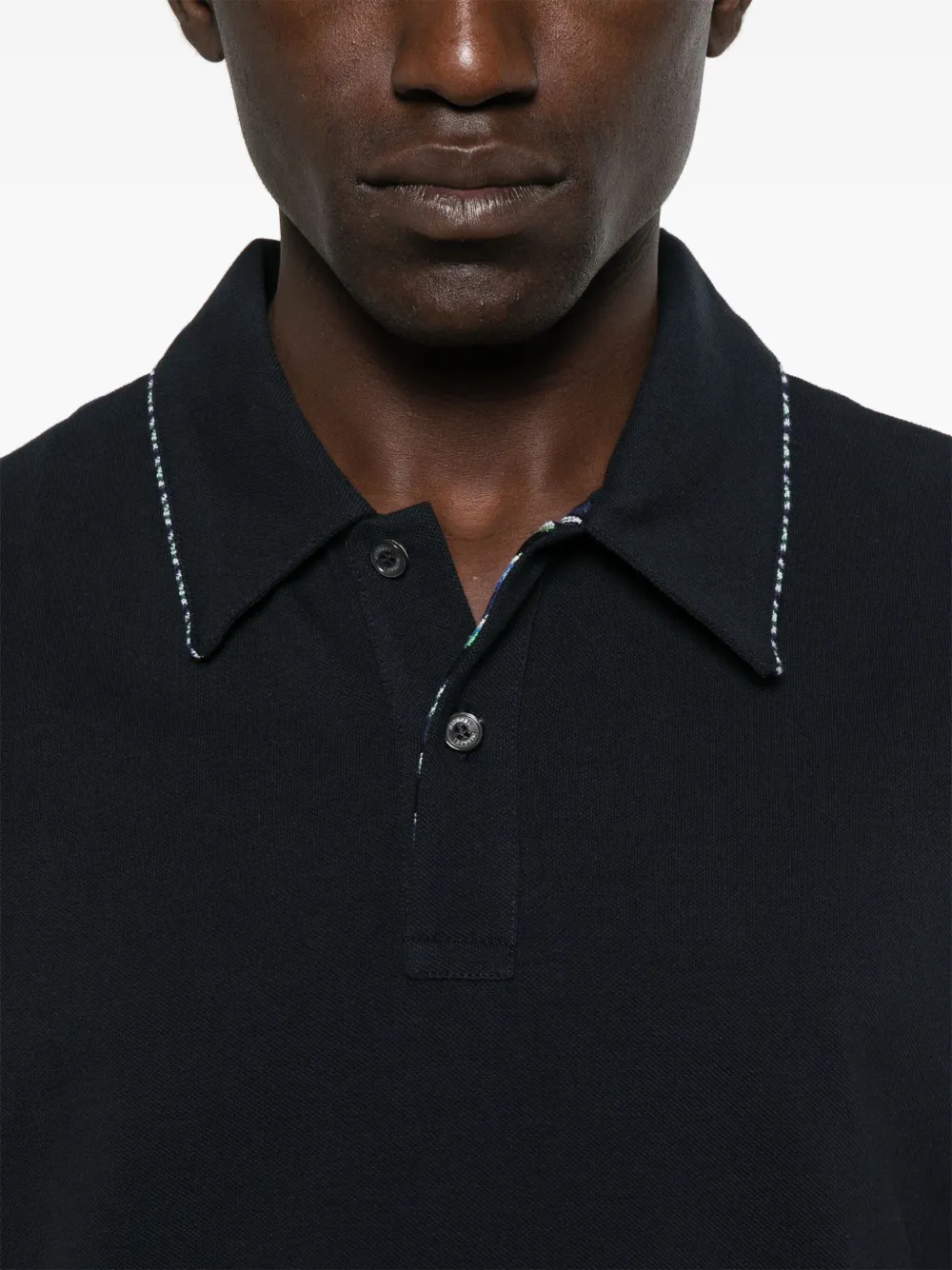 Missoni Poloshirt met zigzag-afwerking Blauw