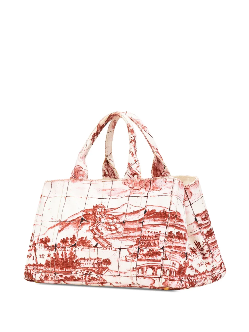Prada Pre-Owned 2013-2024 Large Canvas Canapa Azulejos satchel | Pre-Owned | Image 2
