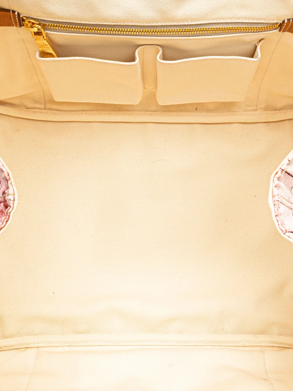 Pre-owned Prada 2013-2024 Large Canvas Canapa Azulejos Satchel In 红色