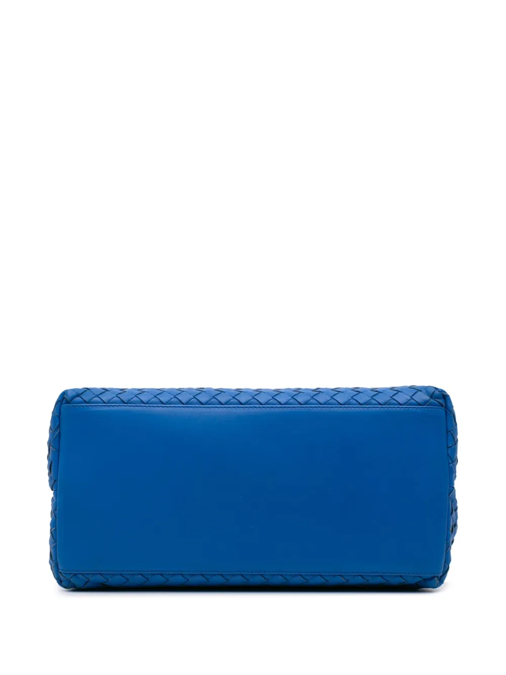Pre-owned Bottega Veneta 2012-2024 Nappa Intrecciato Satchel In Blue