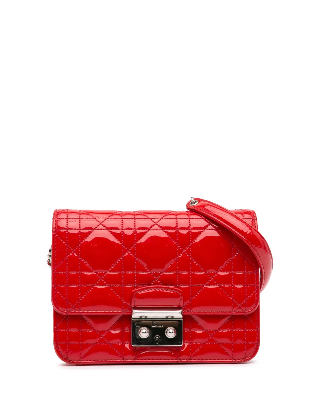Christian Dior Pre-Owned 2014 ミニ パテント カナージュ ミス ディオール ショルダーバッグ - レッド Christian Dior Pre-Owned 2014 ミニ パテント カナージュ ミス ディオール ショルダーバッグ - レッド