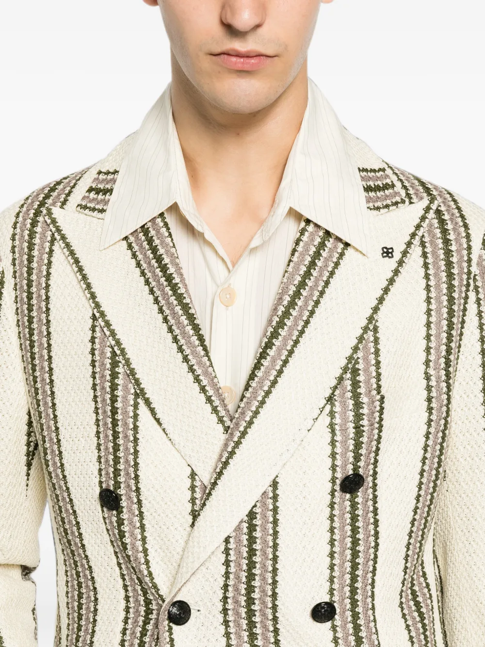 Tagliatore Gestreepte blazer Beige