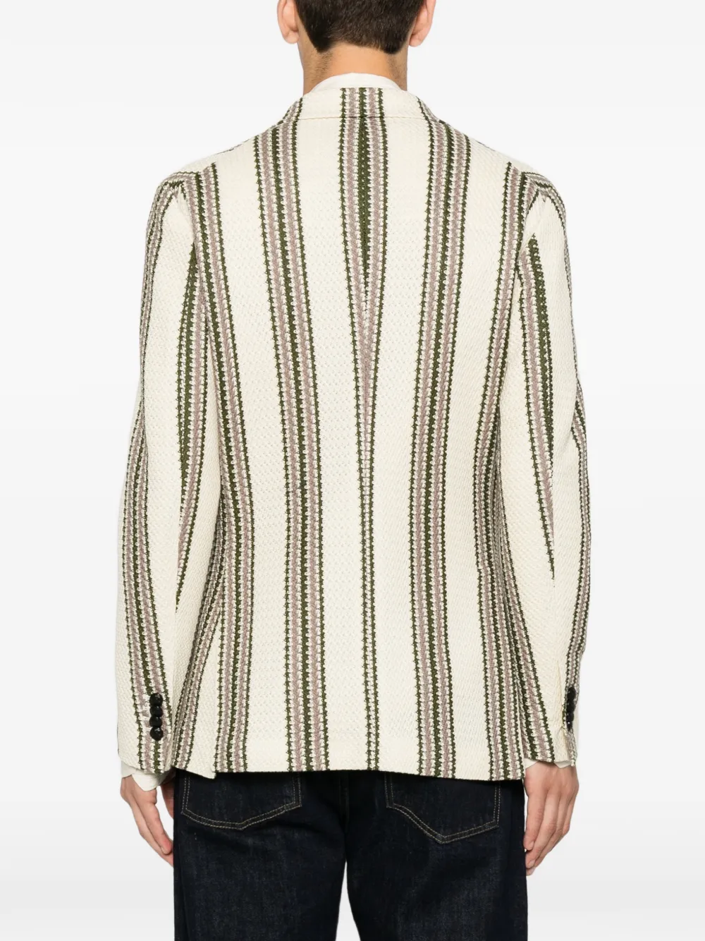 Tagliatore Gestreepte blazer Beige