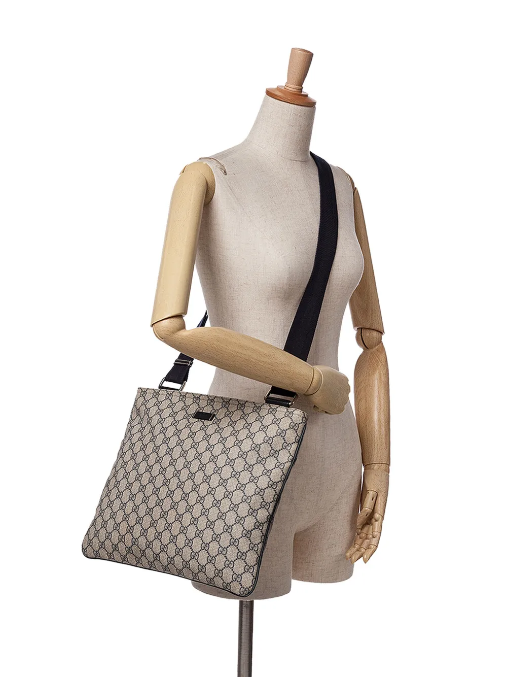 Gucci Pre-Owned Borsa a tracolla in tessuto GG Supreme con nastro Web 2016 ad oggi | Image 7