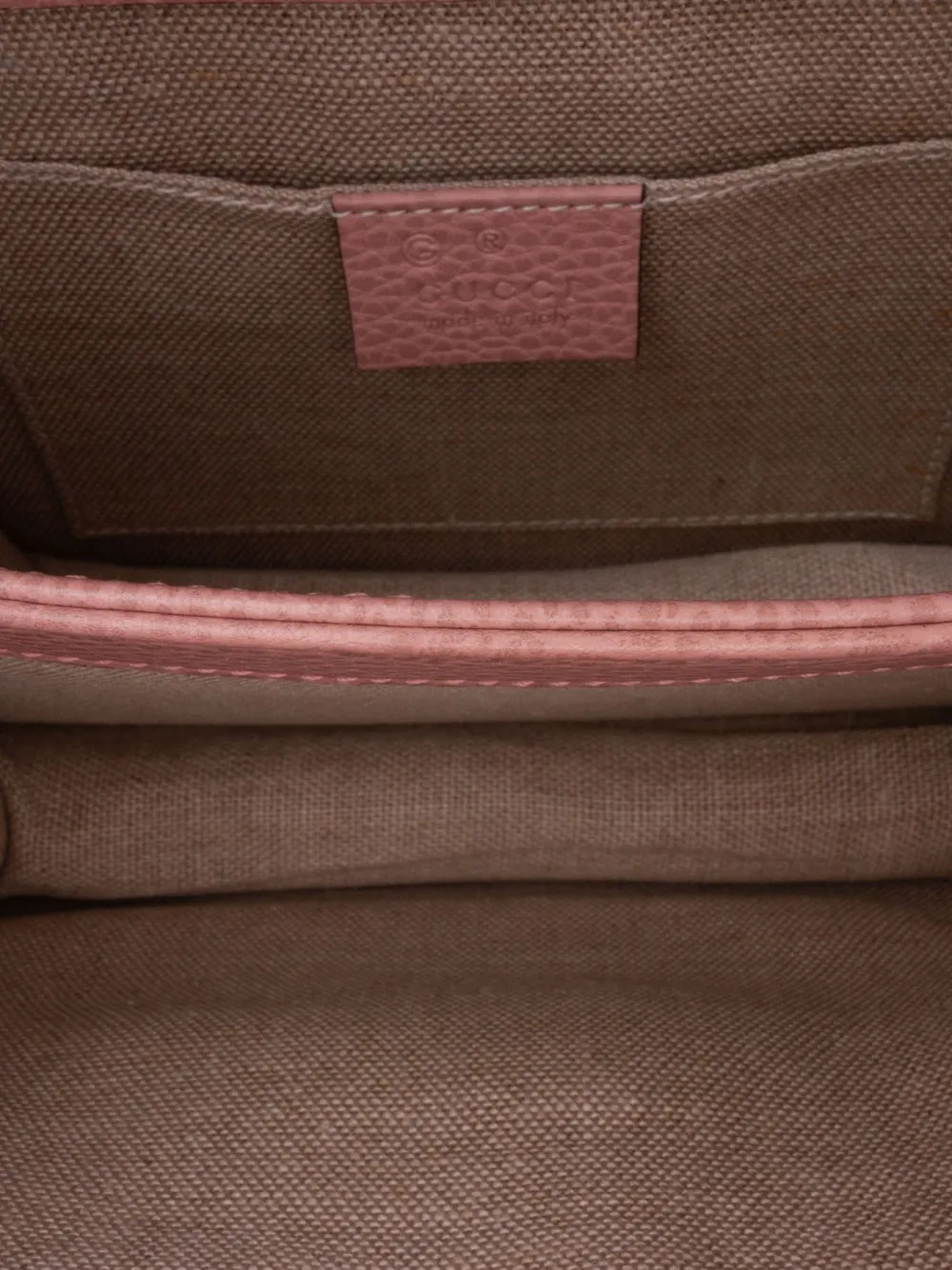 Pre-owned Gucci 2016-2024 Small Dollar Calfskin Interlocking G Crossbody Bag In 粉色