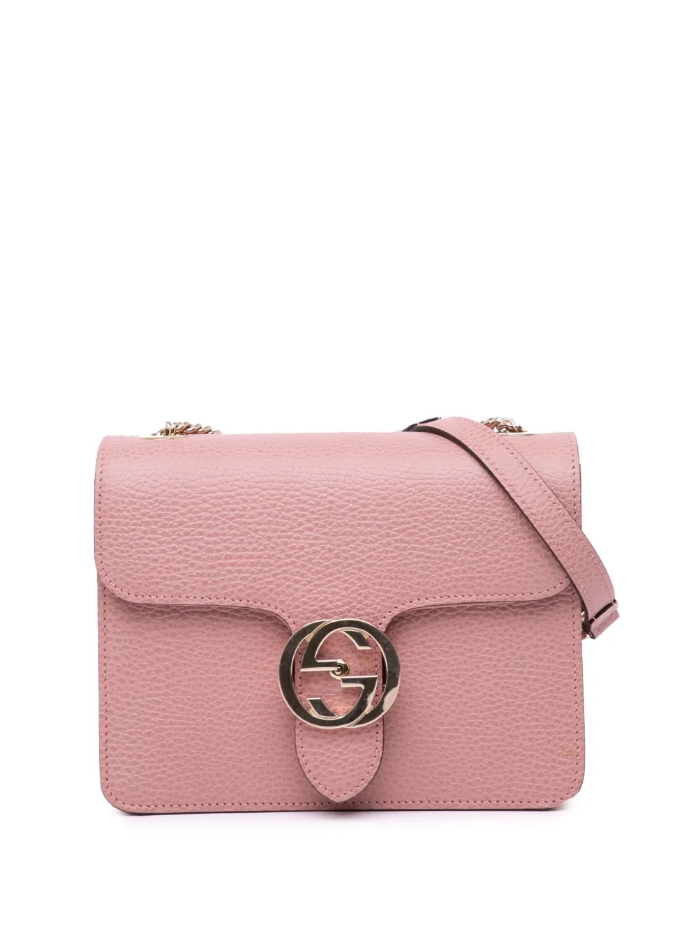 Gucci Pre-Owned 2016-2024 スモール ダラー カーフスキン インターロッキングG ショルダーバッグ - ピンク Gucci Pre-Owned 2016-2024 スモール ダラー カーフスキン インターロッキングG ショルダーバッグ - ピンク