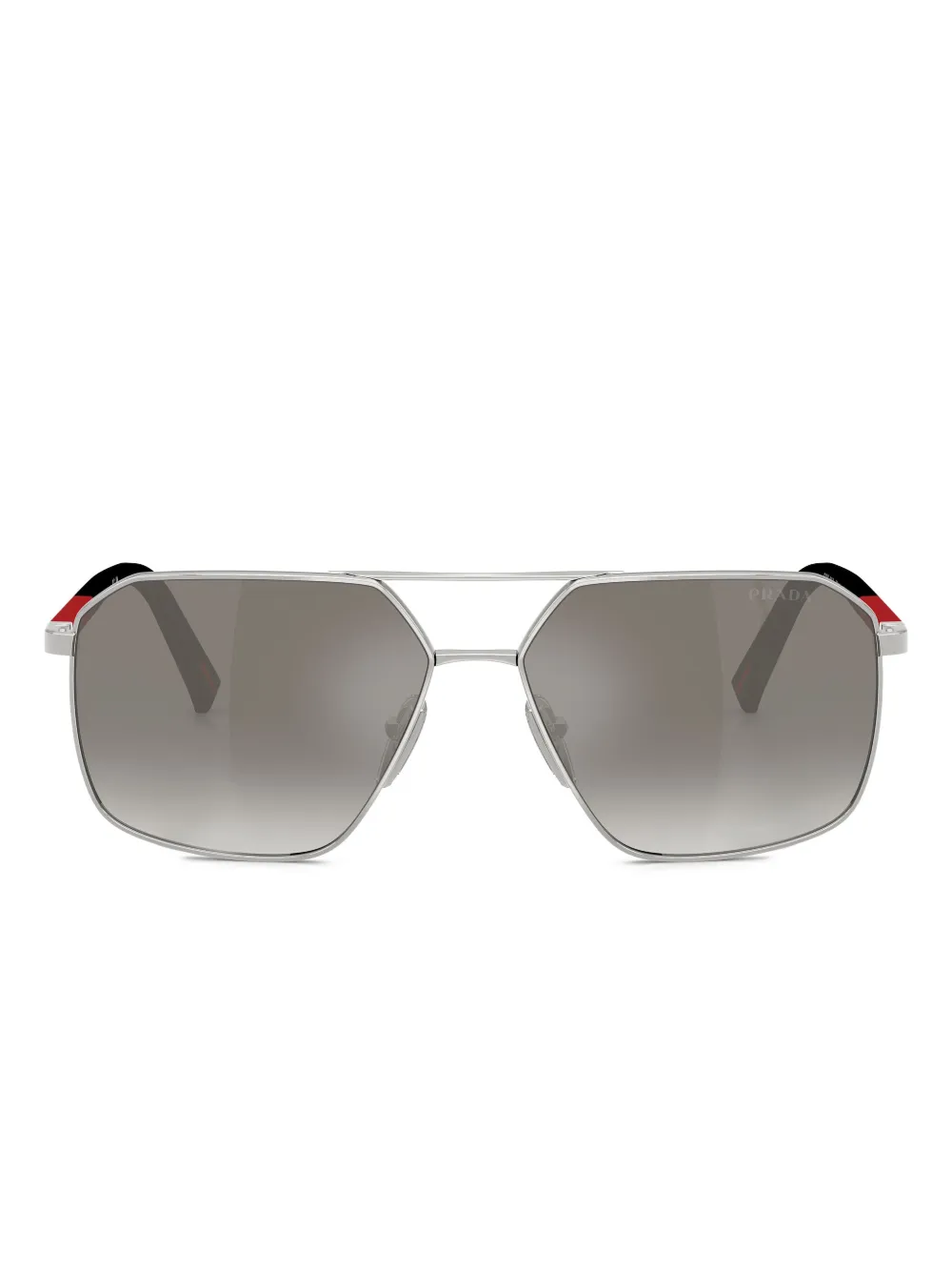 Prada Linea Rossa lentes de sol estilo piloto | plateado | Image 1