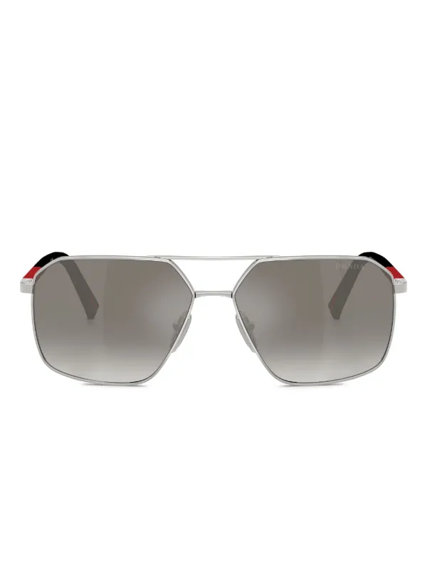 小物 Prada Silver Half-Lim Sunglasses 29850197_59062301_600.jpg