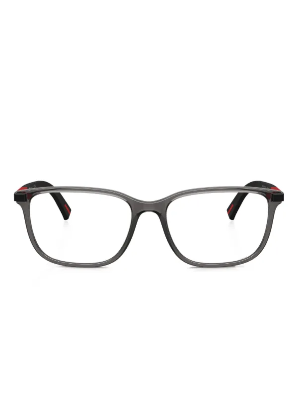 Prada Linea Rossa スクエア眼鏡フレーム | グレー | FARFETCH JP