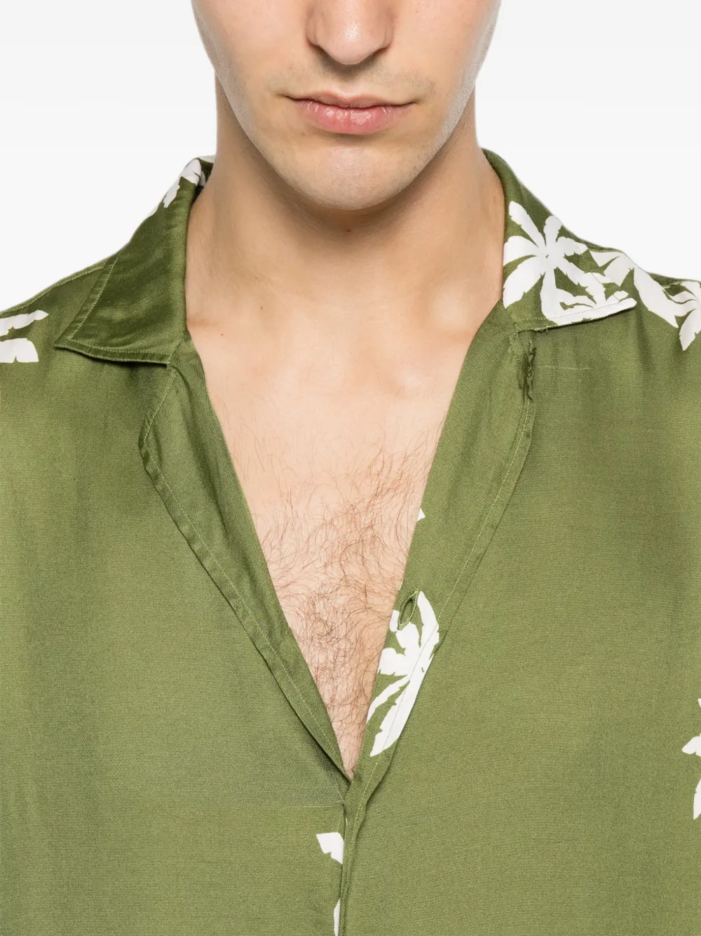 Tagliatore Hawaii overhemd met palmprint Groen