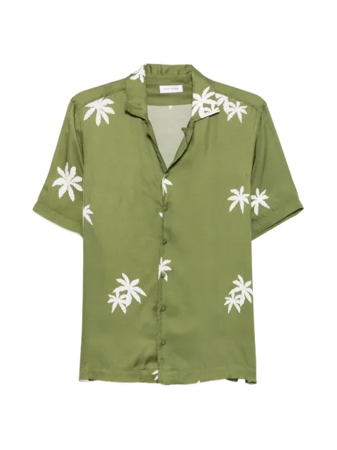 Tagliatore Hawaii palm-print shirt