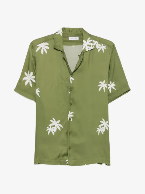 Tagliatore Hawaii palm-print shirt