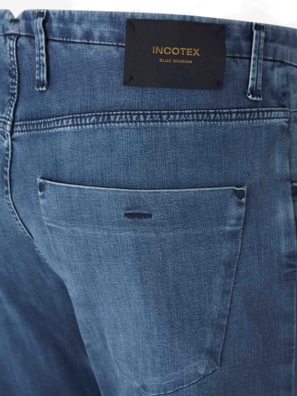 Incotex Stretch-katoenen straight jeans Blauw