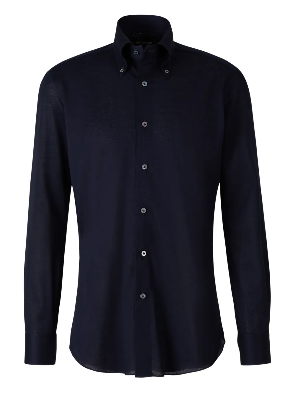 Fray piqué cotton shirt | Blue | Image 1
