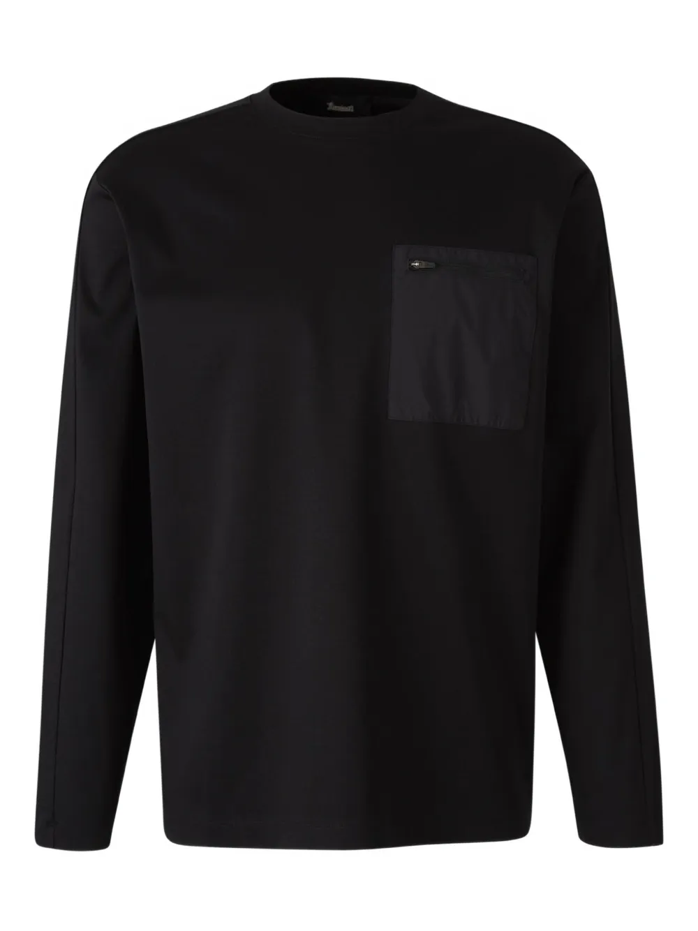 Herno playera con bolsillo de parche | negro | Image 1