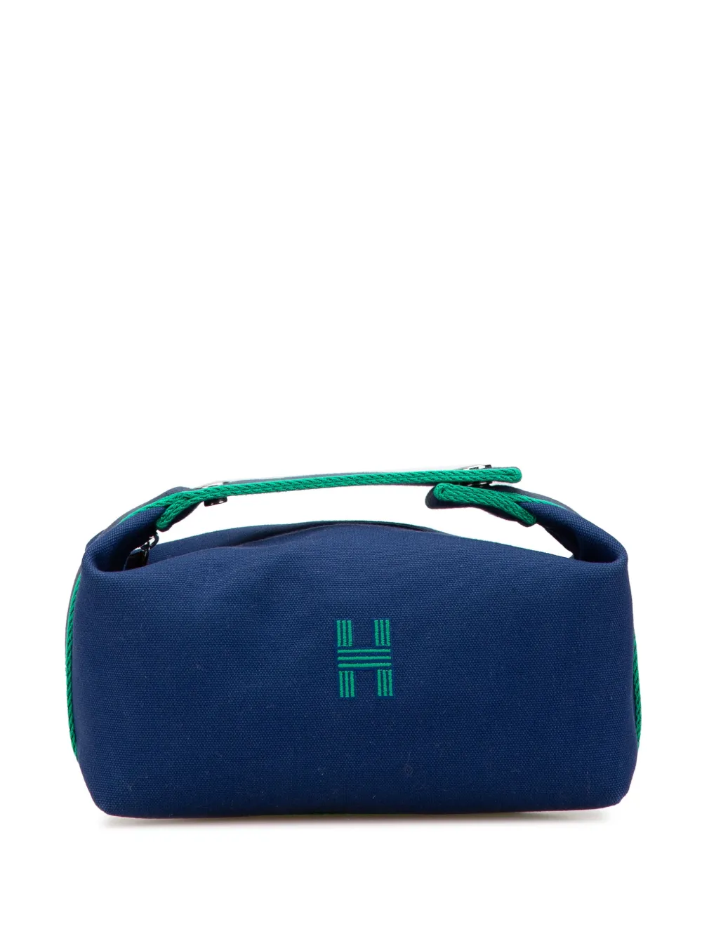 Hermès Pre-Owned 2020-2024 スモール トワル ブリッド ア ブラック バニティバッグ - ブルー Hermès Pre-Owned 2020-2024 スモール トワル ブリッド ア ブラック バニティバッグ - ブルー