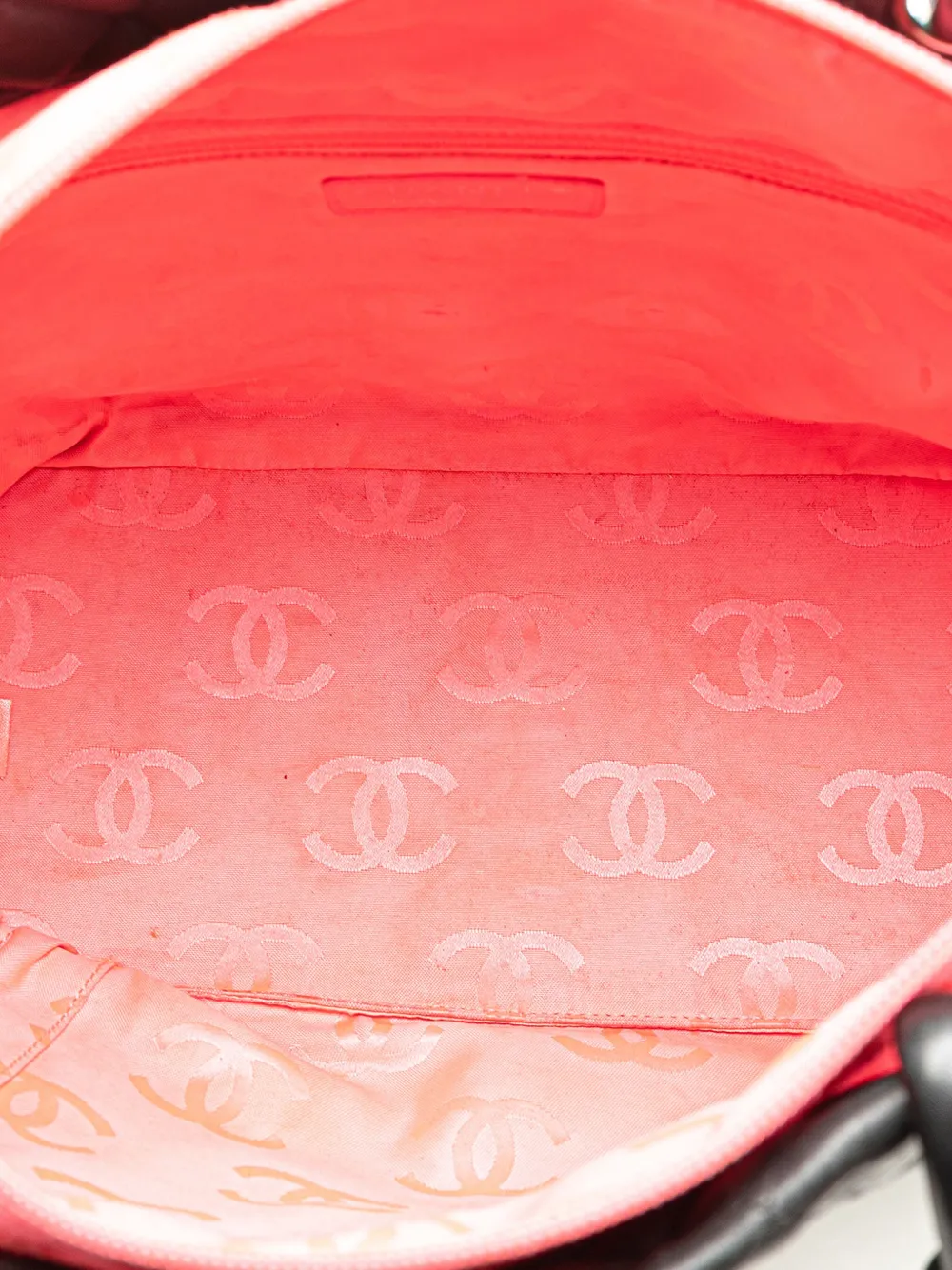 Pre-owned Chanel 2005-2006 Large Lambskin Cambon Ligne Tote Bag In 黑色