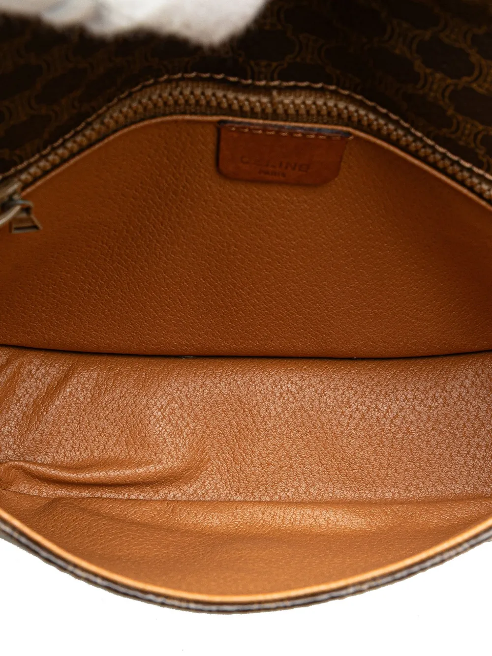 Pre-owned Celine 2018-2024 Macadam Coated Canvas Crossbody Bag In 褐色