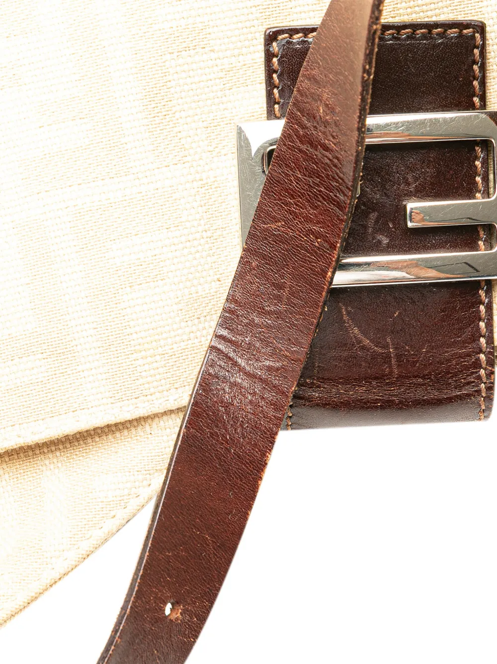 Pre-owned Fendi 2010-2024 Zucca Canvas Shoulder Bag In 褐色