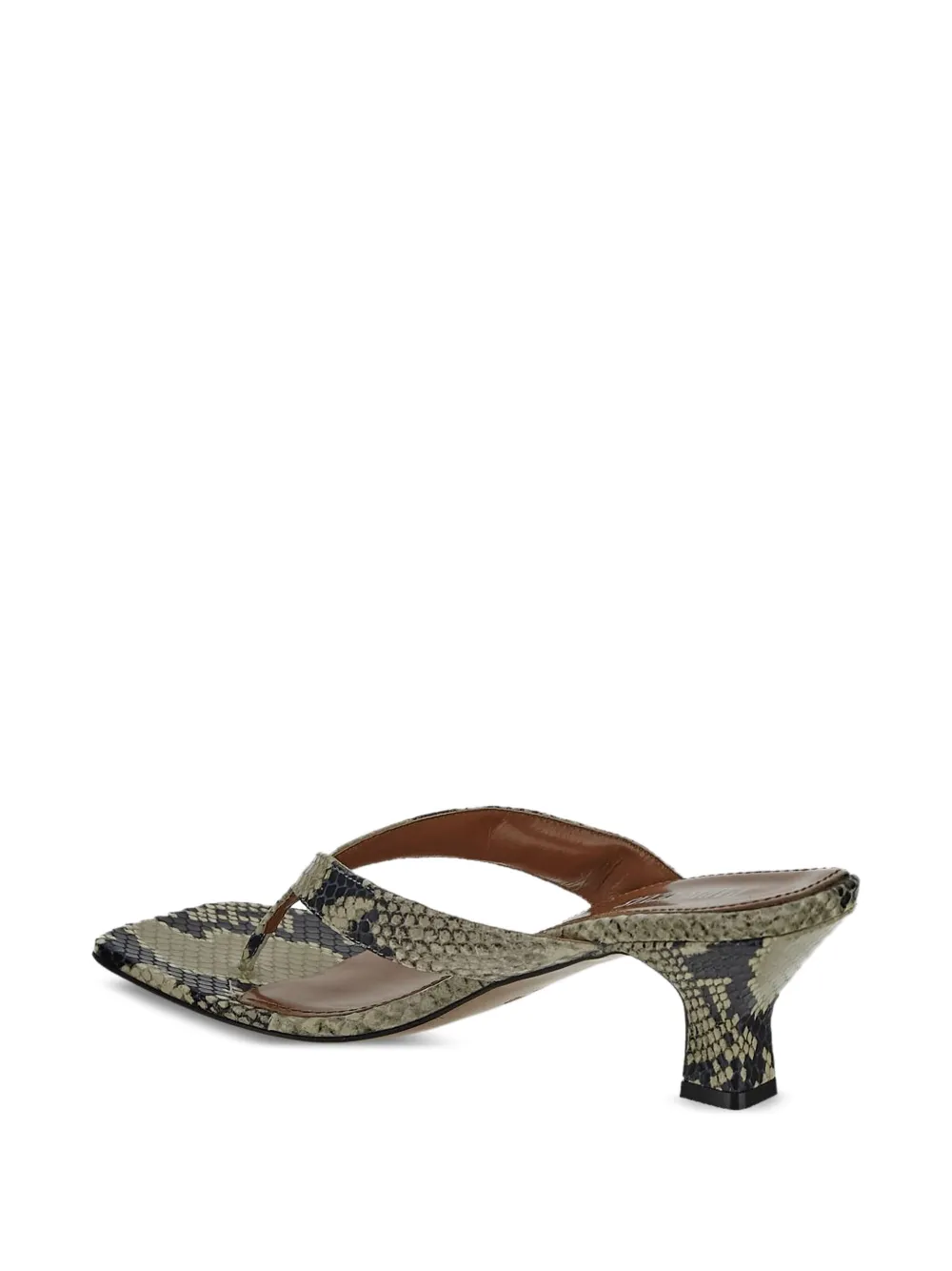 Paris Texas Muiltjes van slangenleer Beige