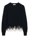 Alexander McQueen lace-trim sweater - Black
