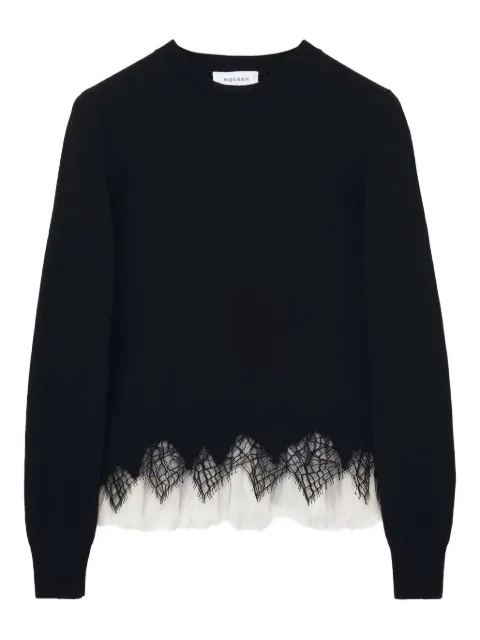 Alexander McQueen lace-trim sweater