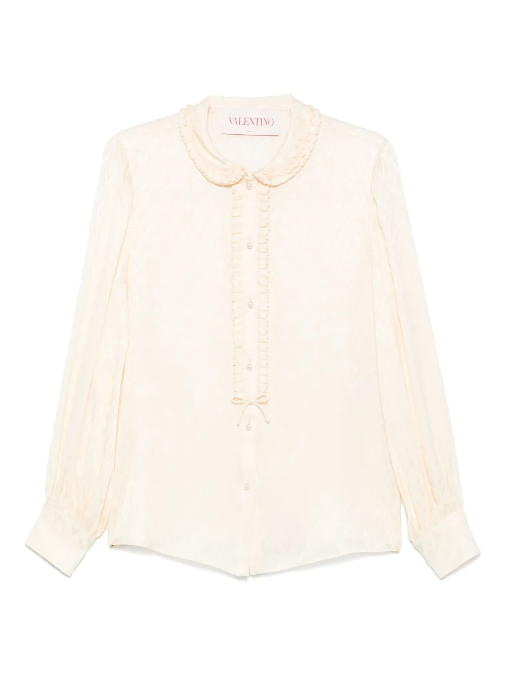 Valentino Garavani Blouse met Optical-jacquard Beige