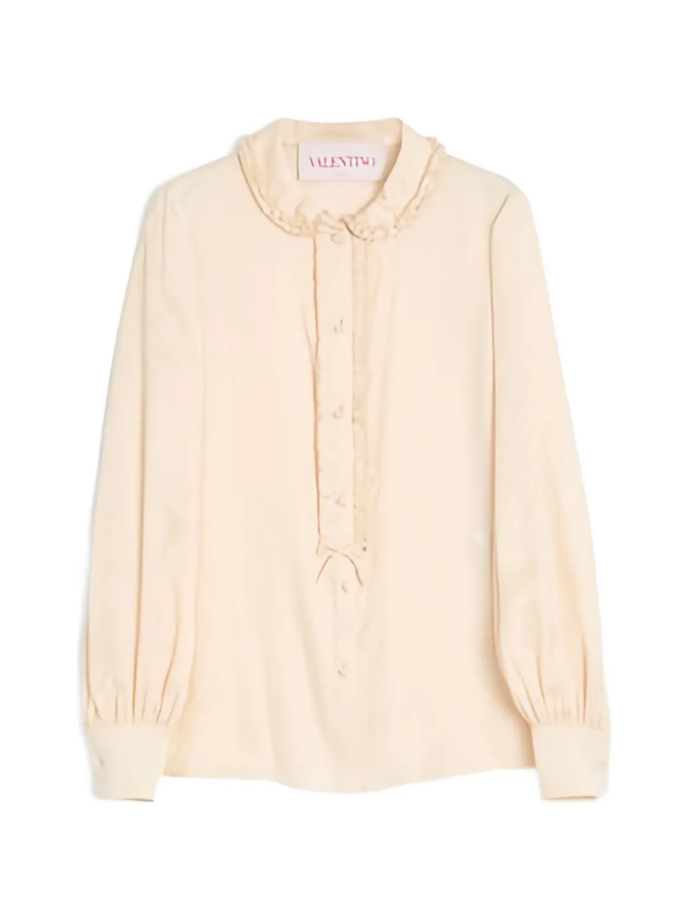 Valentino Garavani Toute la V zijden blouse met jacquard Beige
